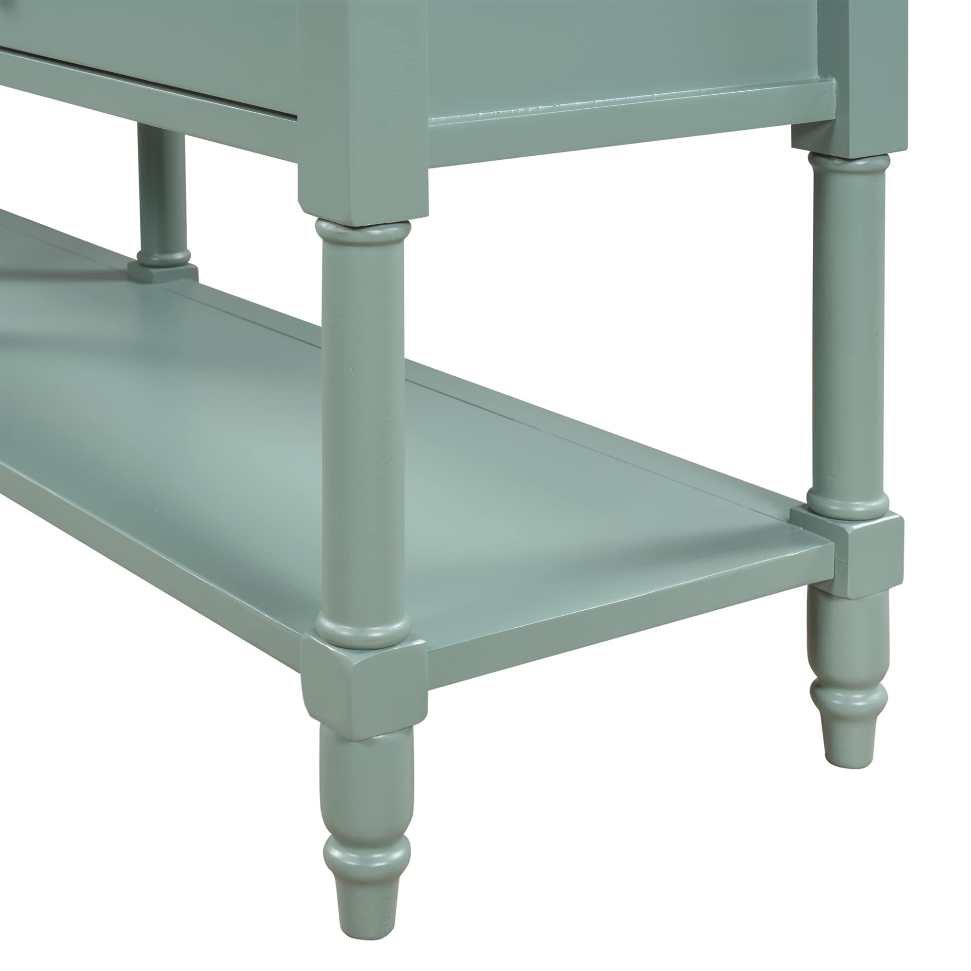 Modern Wood Console Table with Storage Shelf & 2 Drawers - Entryway Sofa Table, Buffet Sideboard for Living Room & Dining Room (Antique Blue) | Perfect for Hallway Decor, Small Space Storage & Home Organization