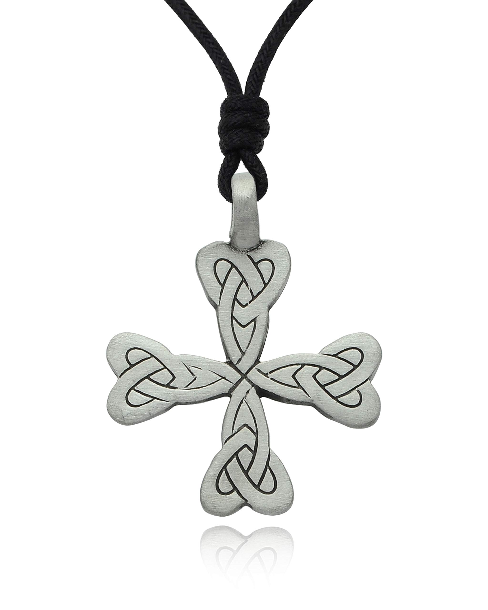 Celtic Cross Silver Pewter Charm Necklace - Elegant Pendant Jewelry for Women, Men - Perfect for Gifts, Weddings, and Everyday Wear