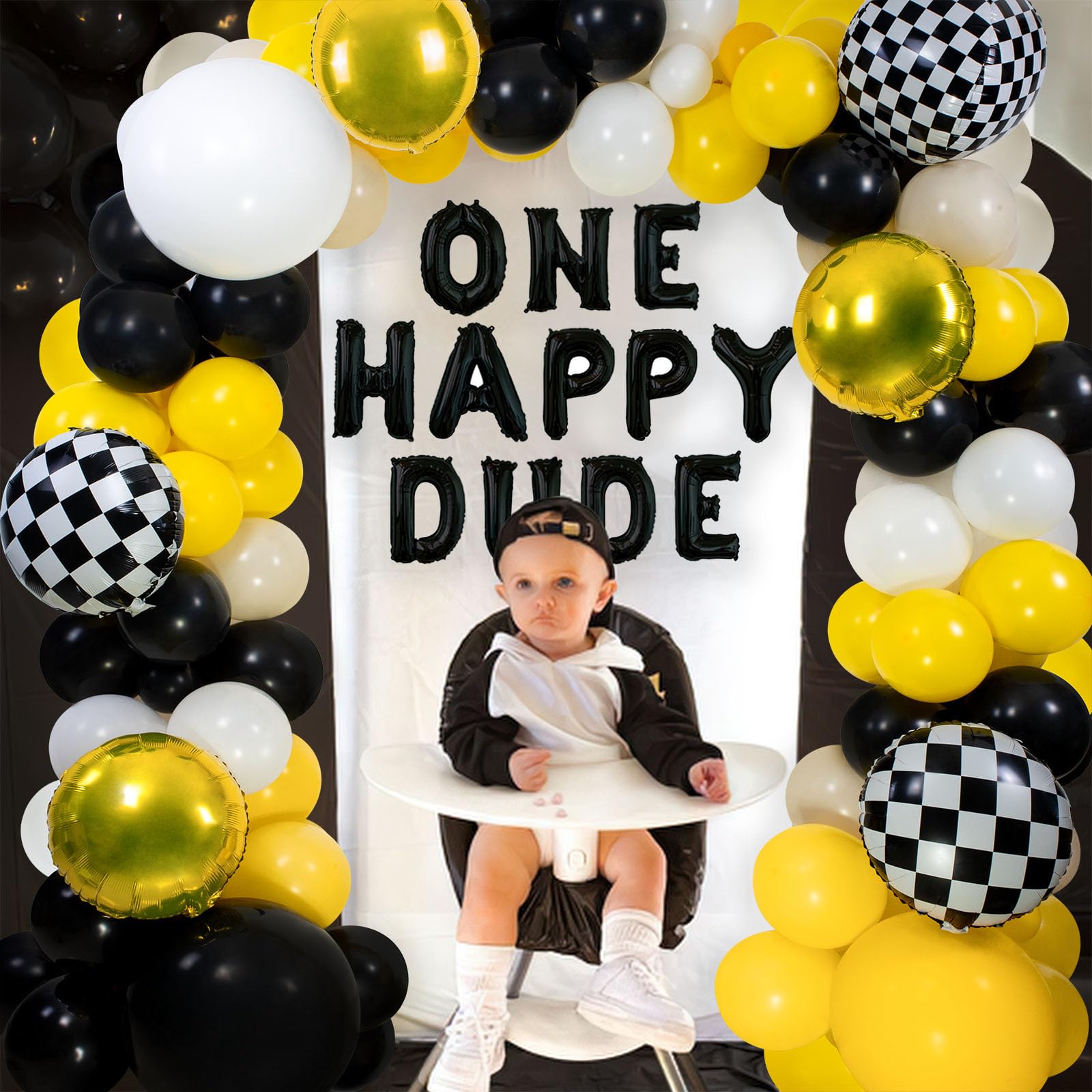 124Pcs One Happy Dude Balloon Arch Garland Kit - 18