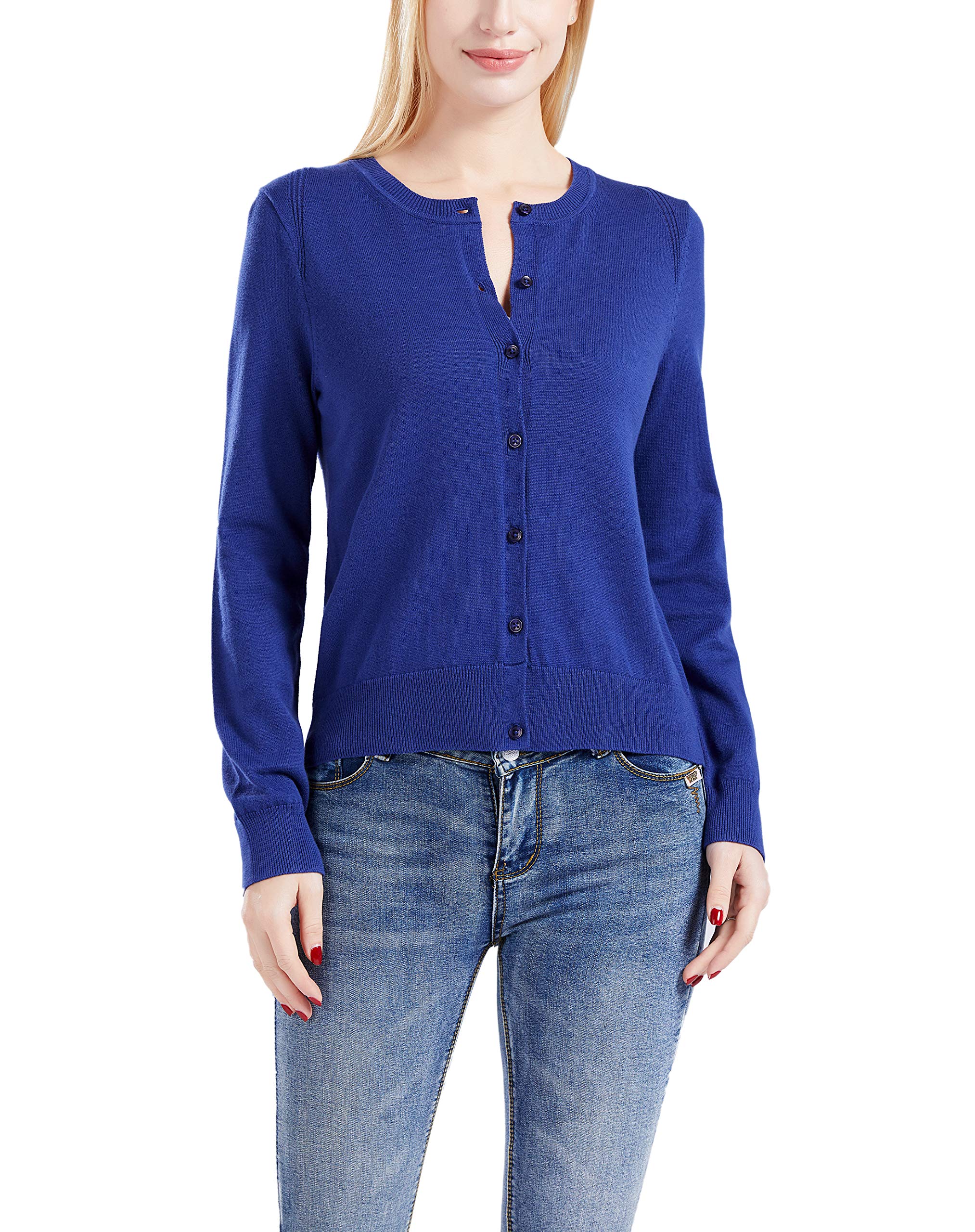 Gilboa Women's 100% Cotton Cardigan Sweater - Soft Long Sleeve Open Front Knit Wrap for Casual Wear & Office Outfits