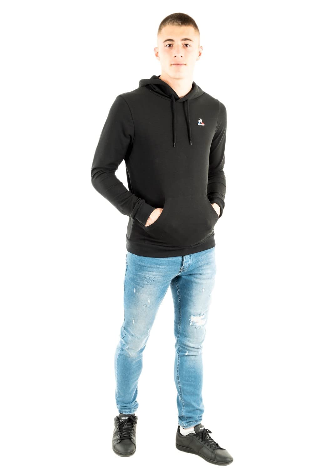Le Coq Sportif Men's Essentials No.1 Hooded Sweatshirt - Comfortable Cotton Pullover for Casual Wear, Gym & Outdoor Activities