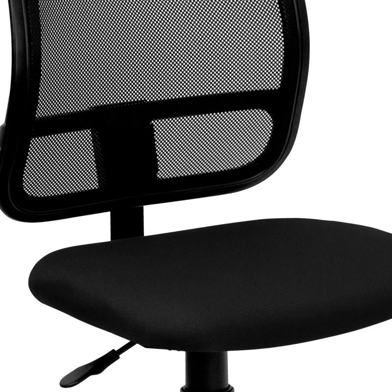 FLASH Mid Back Black Mesh Swivel Task Office Chair - Ergonomic Adjustable Height Computer Desk Chair for Home & Office Use - Perfect for Long Hours of Work or Gaming