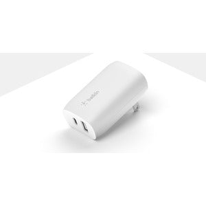 Belkin BOOST CHARGE 37W Dual Port USB-C & USB-A Wall Charger - Fast Charging Adapter for iPhone 15/14/13, Samsung Galaxy, iPad, Tablet, Laptop - Compact White Power Brick for Home, Office & Travel (Model WCB007AUWH)