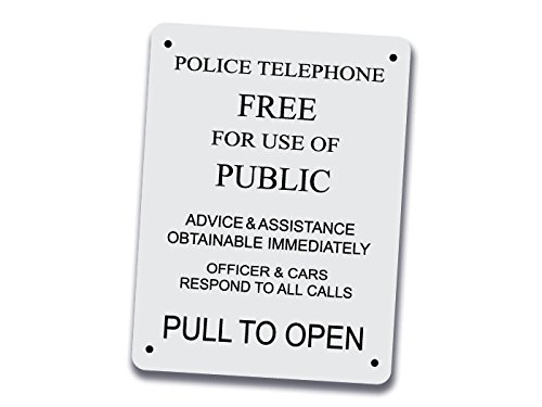 Vintage Police Telephone Box Sign - Classic British Police Public Call Box Replica for Home & Office Decor (1 PC) | Perfect for Doctor Who Fans, Themed Parties & Vintage Interior Design
