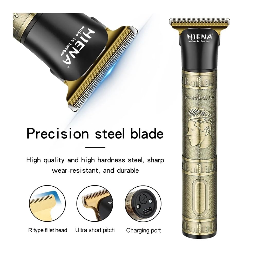 3-in-1 Professional Hair Clipper & Beard Trimmer Kit - Wireless USB Rechargeable T-Blade Razor with Nose Trimmer for Men's Grooming at Home & Travel