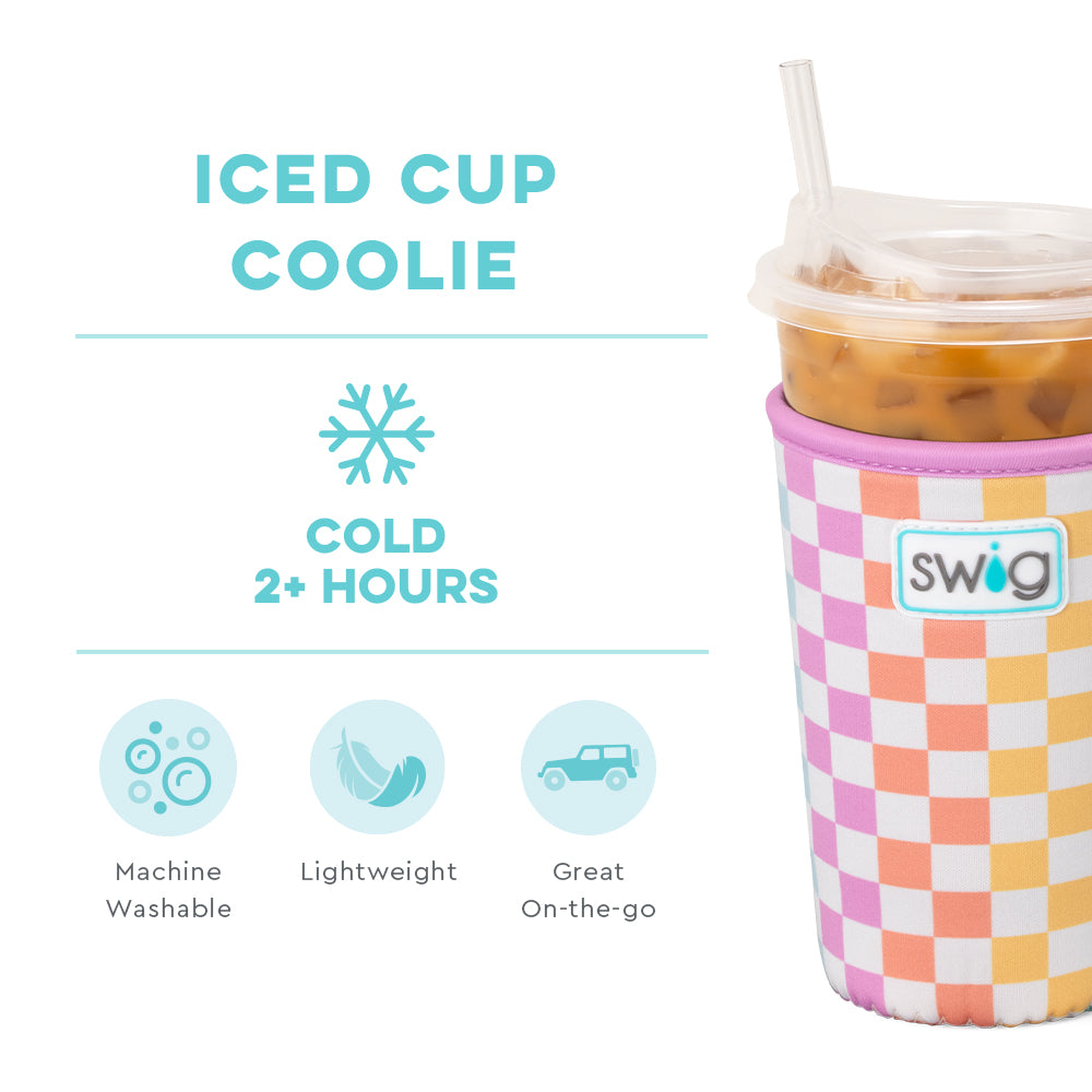 Check Mate Medium Iced Cup Coolie - Insulated Beverage Sleeve for Coffee, Tea & Cold Drinks - Perfect for Office, Travel & Outdoor Activities