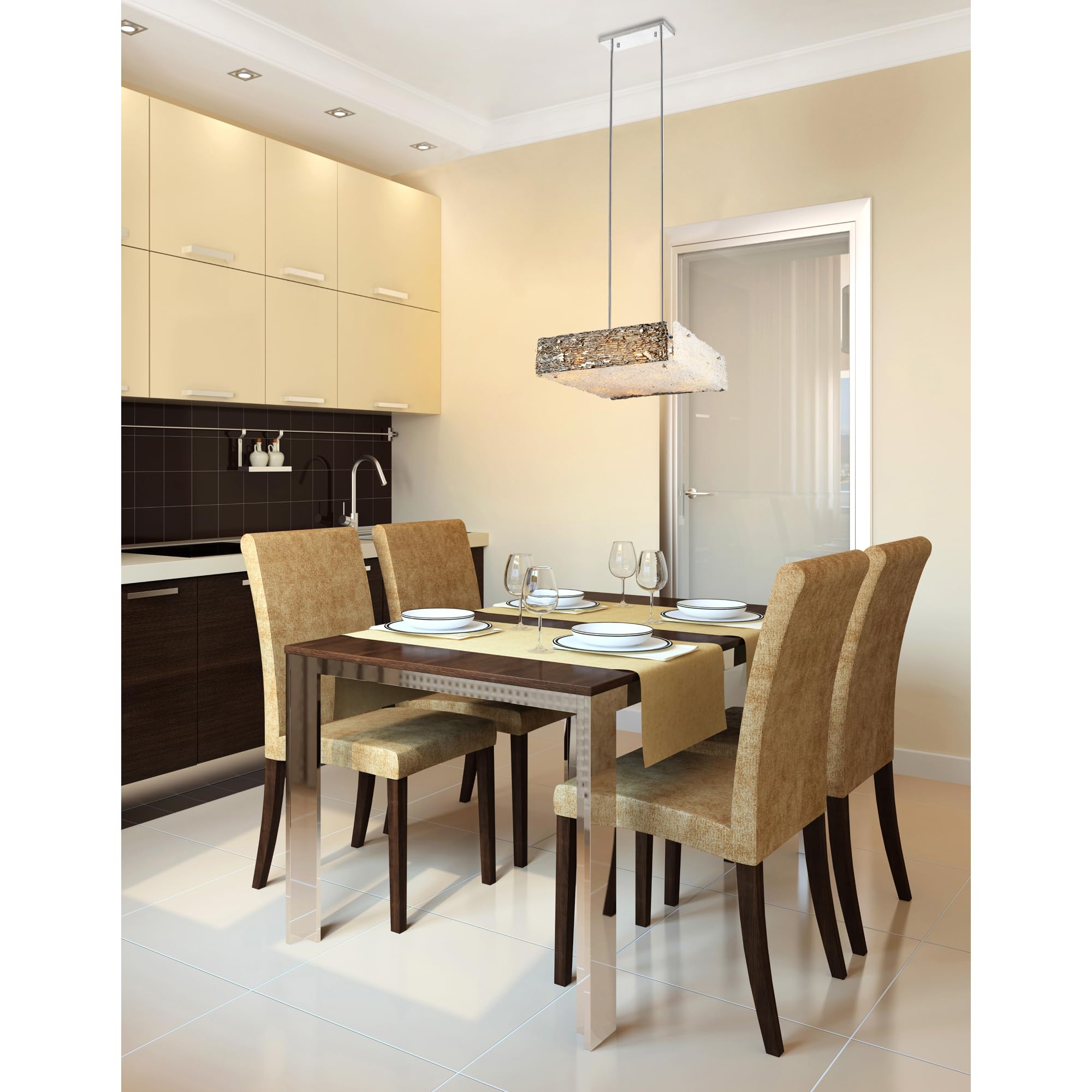 Modern Chrome Metal Chandelier - CWI Lighting Wilma 12-Light Down Hanging Fixture for Dining Room, Living Room & Bedroom