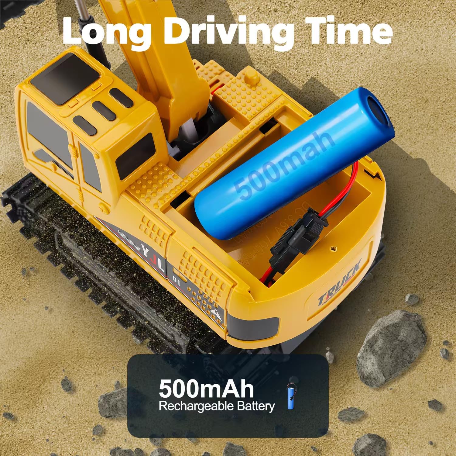 2.4Ghz Remote Control Excavator Toy for Kids - RC Construction Vehicle with Realistic Functions for Boys & Girls Ages 8-12 | Outdoor Play, Birthday Gifts, Construction Pretend Play