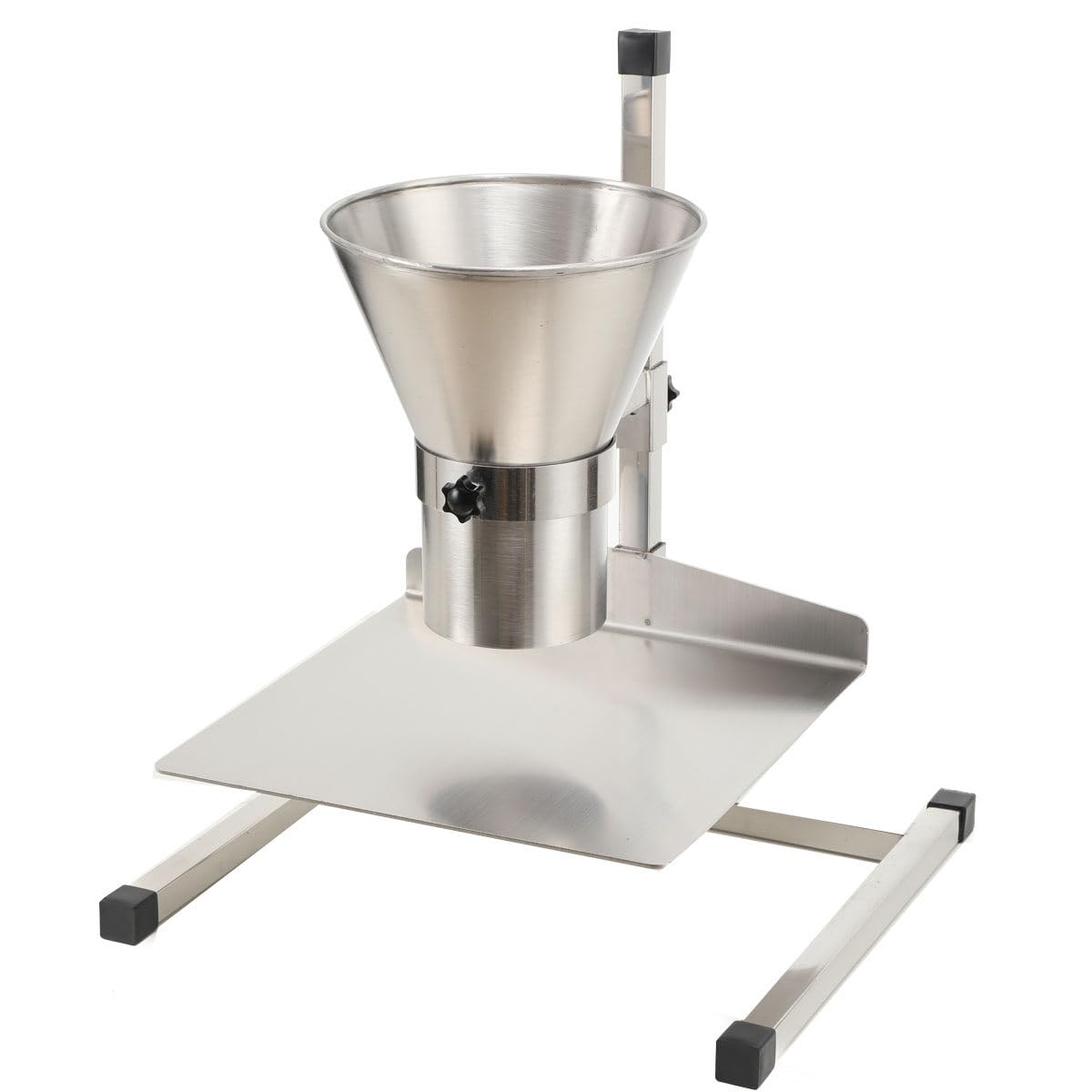 4in Stainless Steel Food Grade Feeding Hopper with Support Stand - Manual Filling Packaging Funnel for Powder, Paste & Liquid Granules | Durable Kitchen & Commercial Use for Baking, Candy Making & Bulk Food Packaging