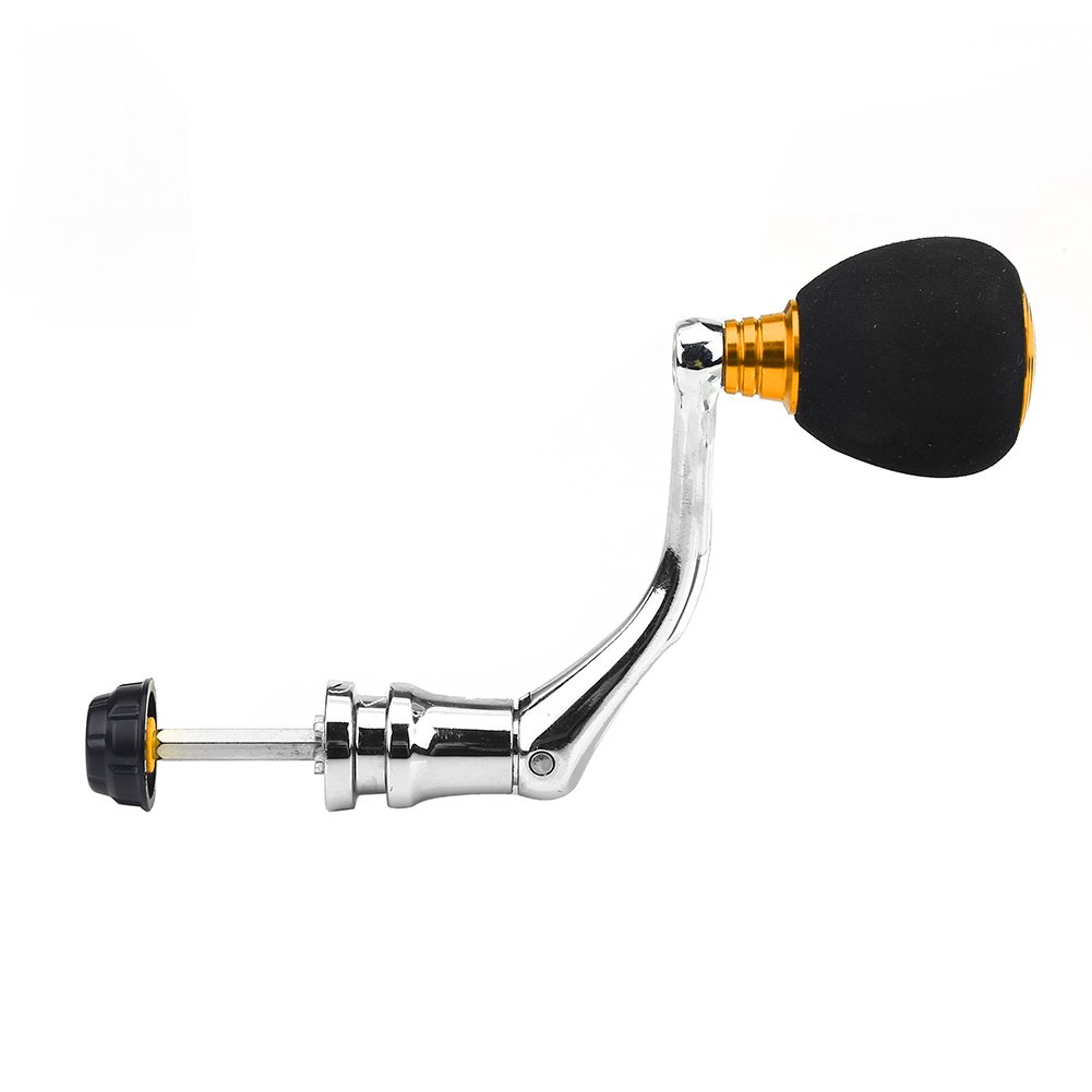 Metal Fishing Reel Power Handle Replacement - Compatible with 2000/3000 Spinning Reels (M-Gold) | Durable Rocker Arm Grip Accessory for Saltwater & Freshwater Fishing