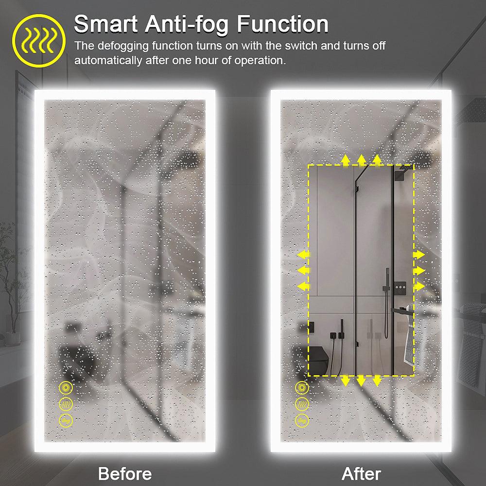 SmartGlow Dimmable LED Frameless Anti-Fog Bathroom Vanity Mirror with Touch Control - Perfect for Makeup, Shaving & Home Decor