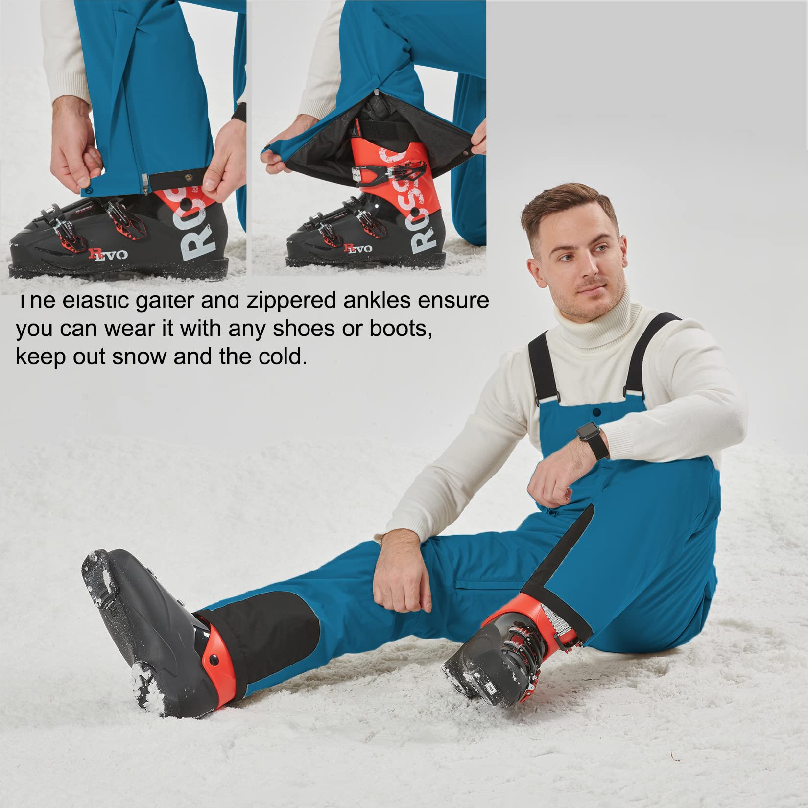 **Men's 15K Waterproof Ski Pants - Stretch Snowboarding Bibs, Breathable & Durable for Winter Sports | Perfect for Skiing, Snowboarding & Outdoor Adventures**