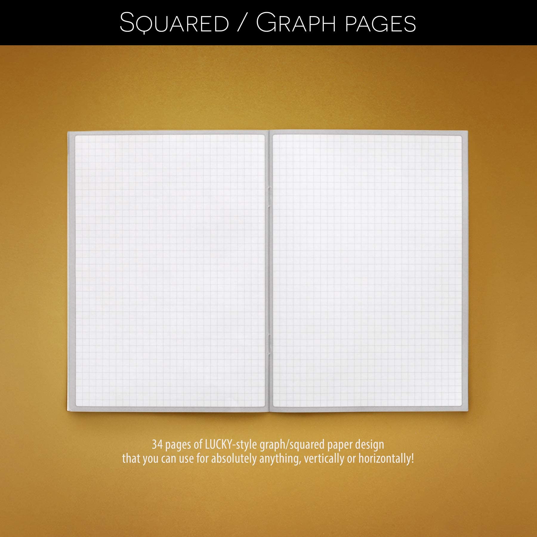 Lucky Hybrid Notebook Planner - 3-Pack with Graph Pages & Life Map for Students & Professionals