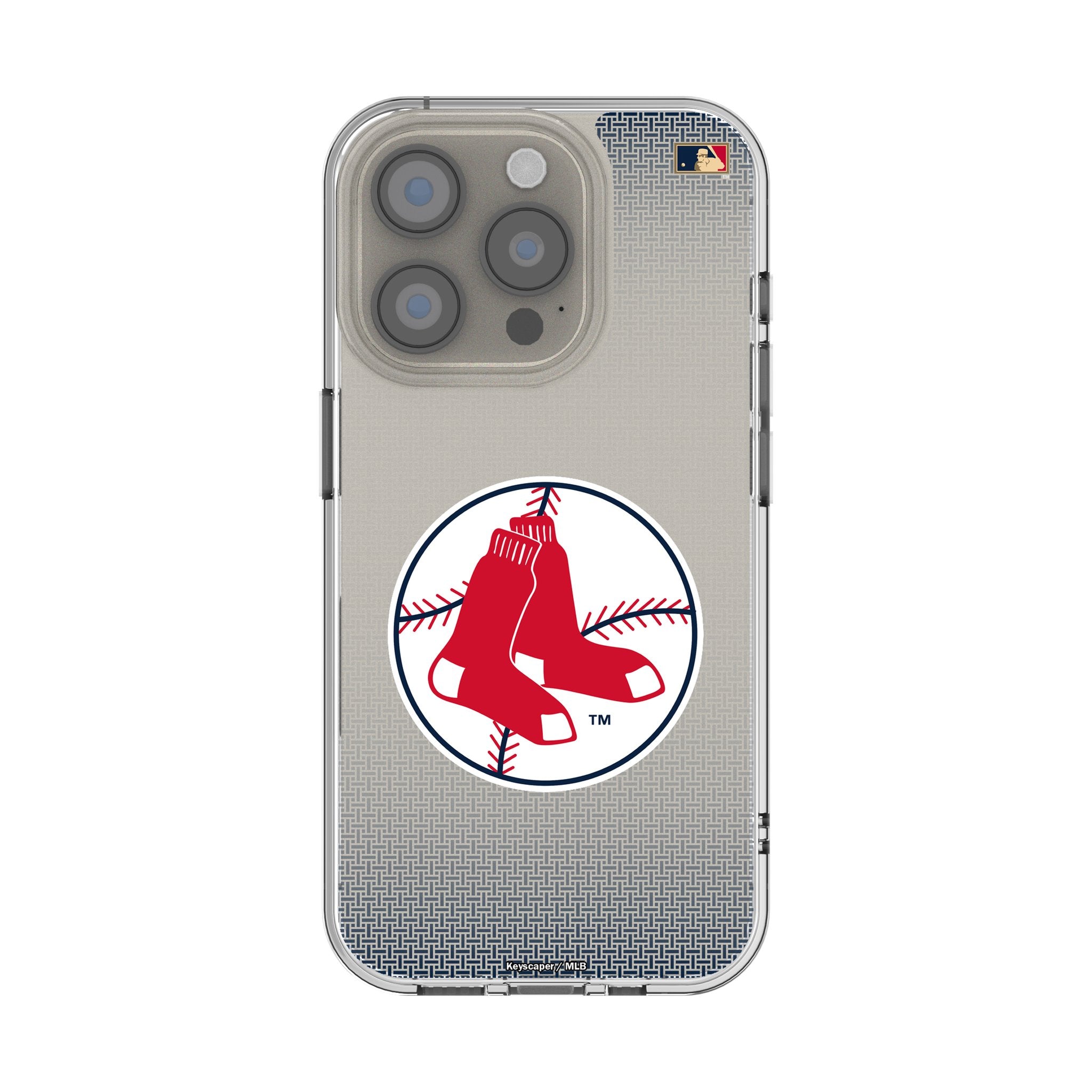 Boston Red Sox 1970-1975 Cooperstown Collection Linen Clear Phone Case for Apple iPhone - Vintage Baseball Fan Gift & Protective Cover for iPhone 11/12/13/14/15 Pro Max