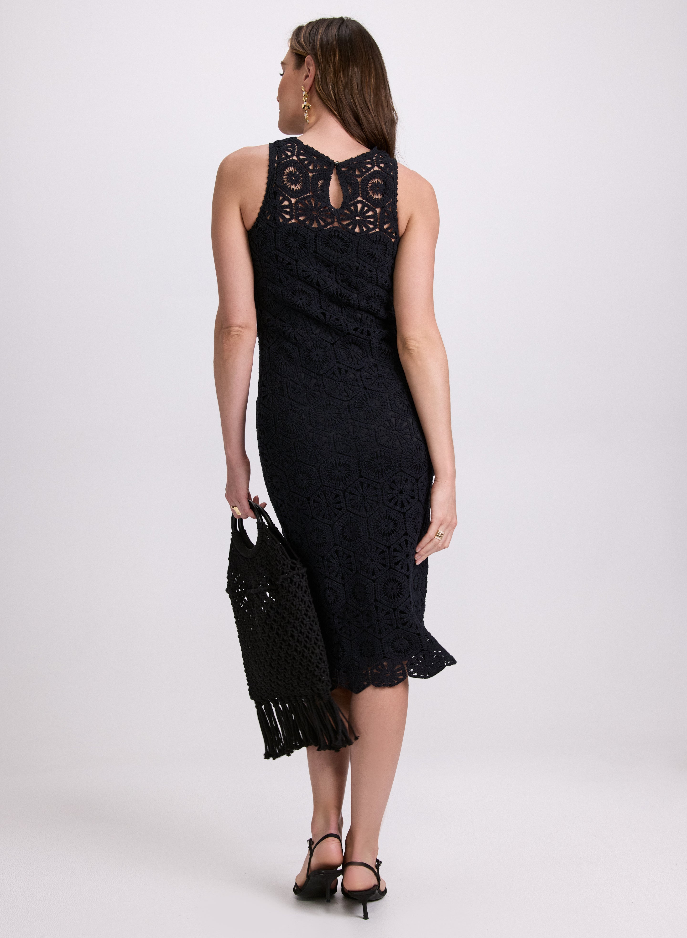 Elegant Crochet Trim Dress for Women - Floral Lace Summer Maxi Dress - Perfect for Beach, Wedding & Boho Chic Outfits