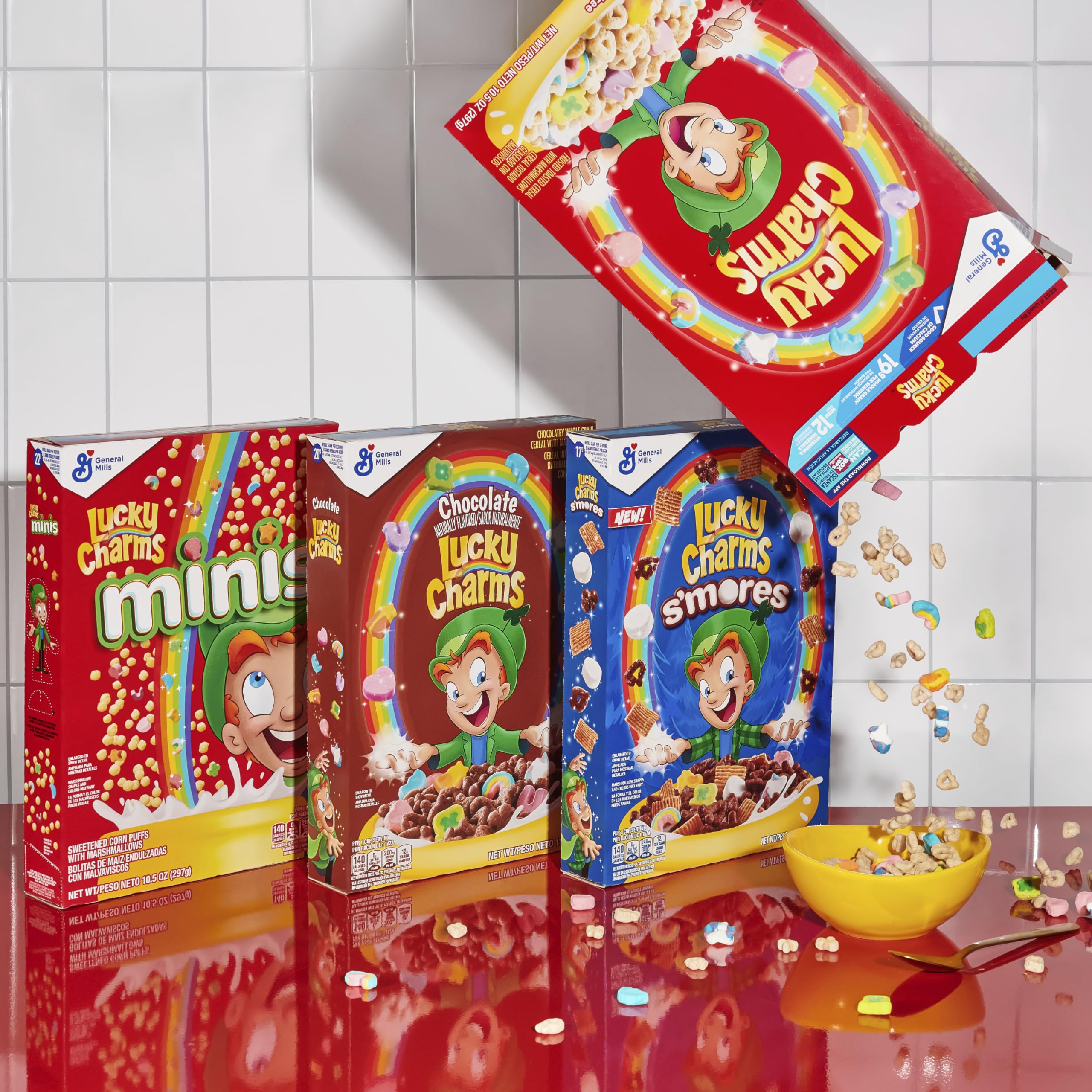Lucky Charms Cereal Bowl Packs - 96 Count | Convenient Breakfast Solution for Kids, Office Snacks & On-the-Go Eating