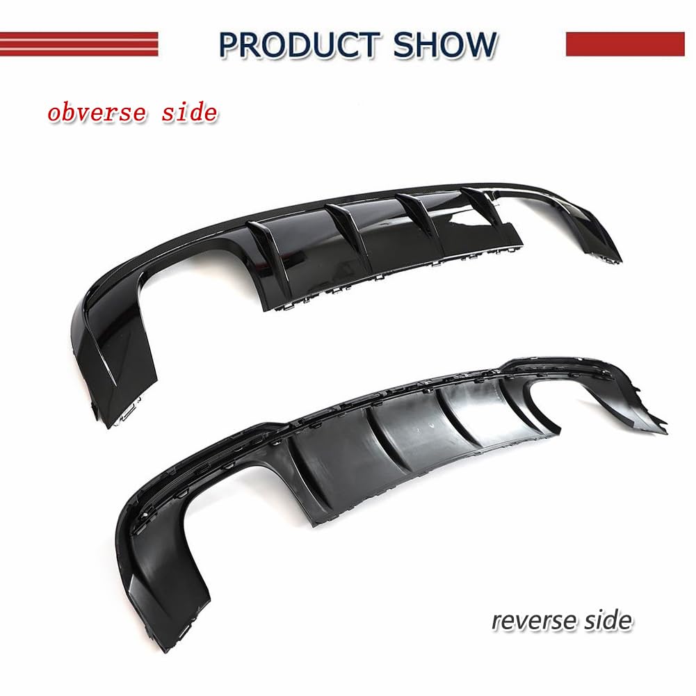Audi A3 Rear Diffuser Bumper Lip Cover Spoiler - Black PP Material for 2017-2019 A3 Base Hatchback | Enhanced Aerodynamics & Sporty Look | Perfect for Street Racing & Car Modifications