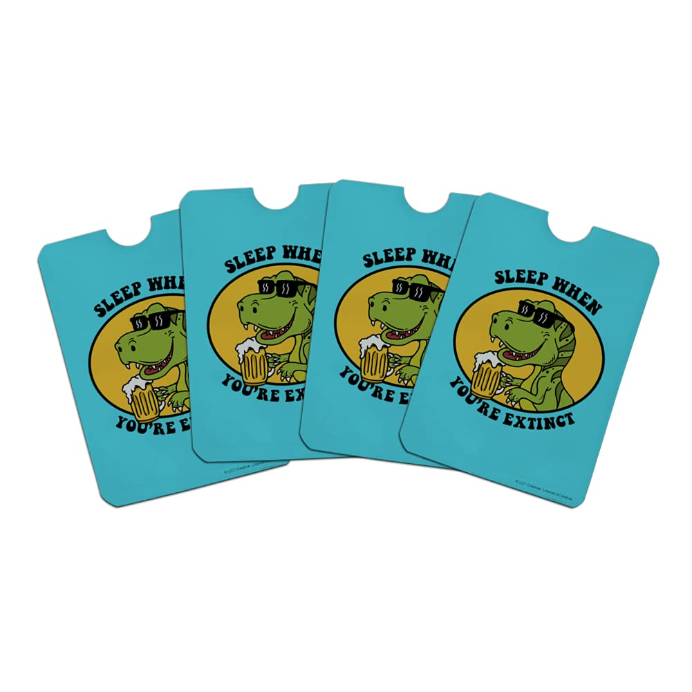 Dinosaur RFID Blocking Card Holder Set of 4 - Funny Extinct Creature Design for Credit Card Protection | Perfect for Travel, Work & Everyday Use