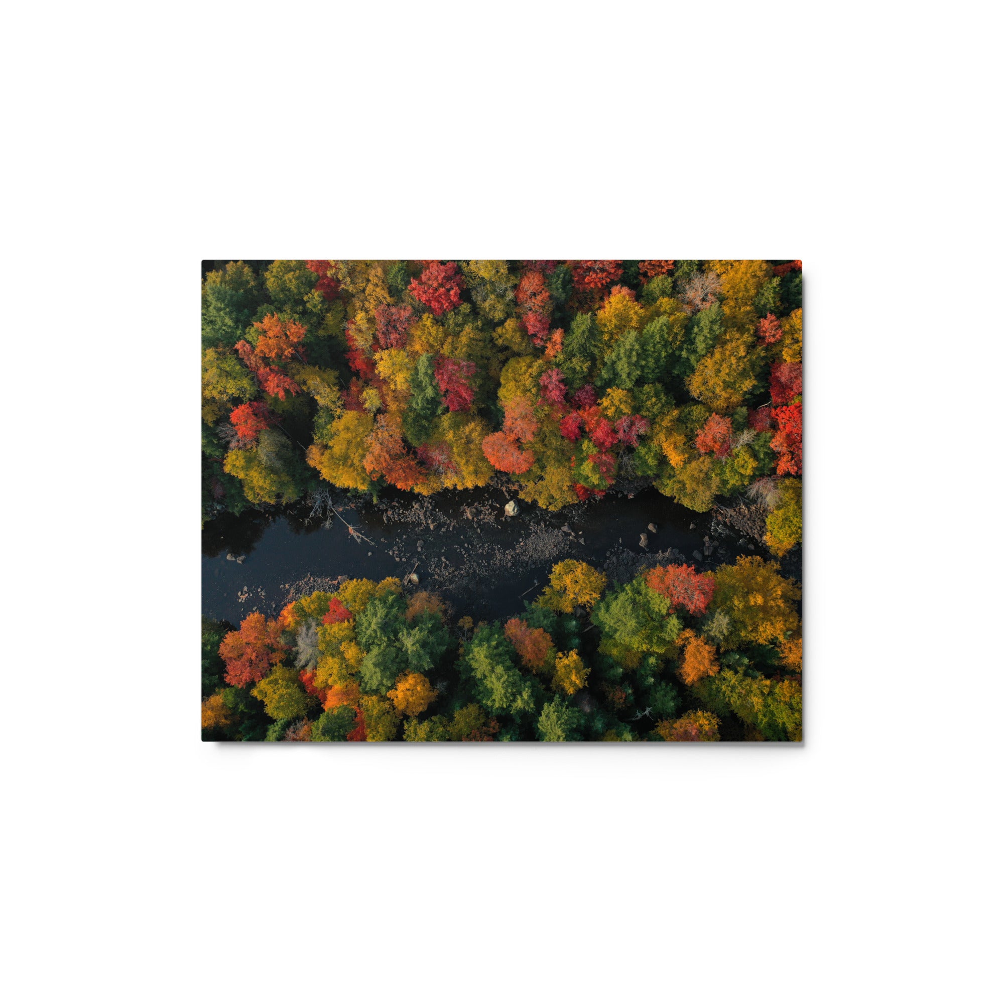 Adirondack Autumn Aerial View Metal Wall Art Print - Rustic Landscape Photography for Home & Office Decor