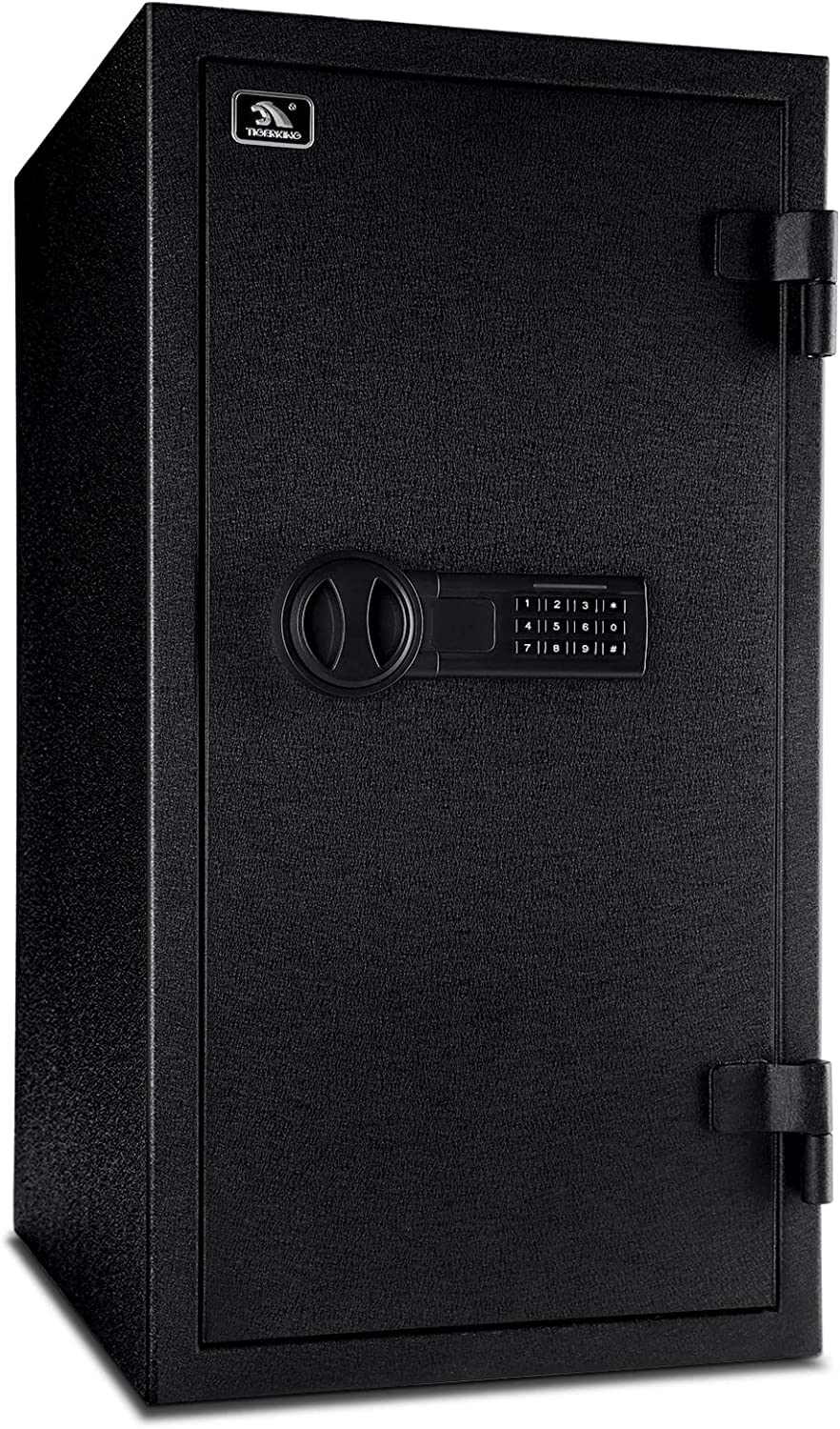 TIGERKING 3.47 Cubic Feet Fireproof Safe Box - Large Steel Digital Security Safe with Electronic Lock for Home & Office - Perfect for Documents, Jewelry, Cash, and Valuables Protection