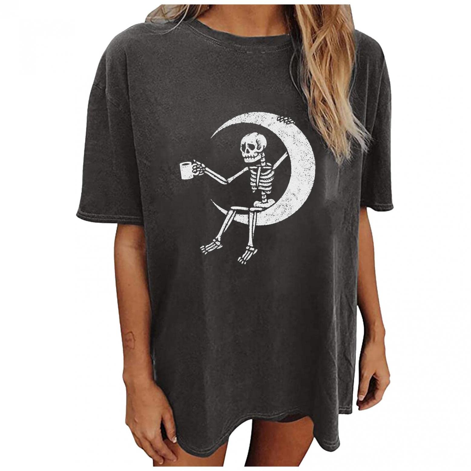 AAYOMET Women's Casual Print T-Shirts - Comfortable Patterned Tunic Blouse with Oversized Fit | Perfect for Work, Weekend Outfits & Layering