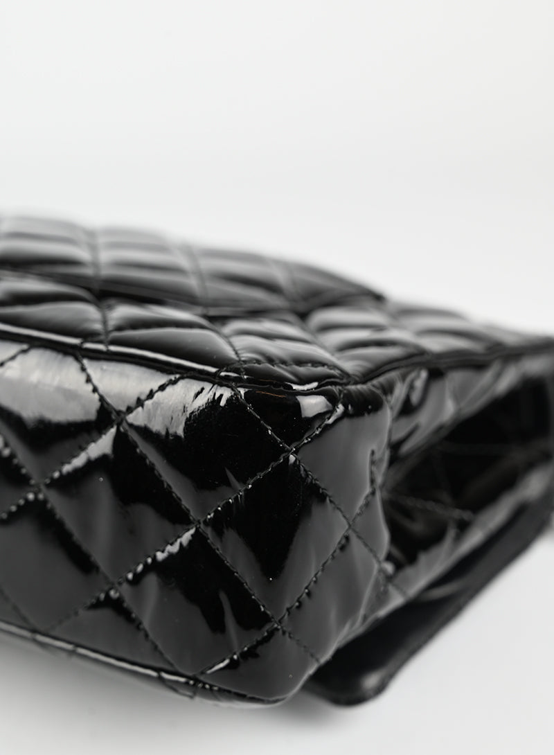 Chanel 2.55 Black Vernis Leather Handbag - Luxury Quilted Shoulder Bag for Women | Perfect for Evening Parties & Formal Events