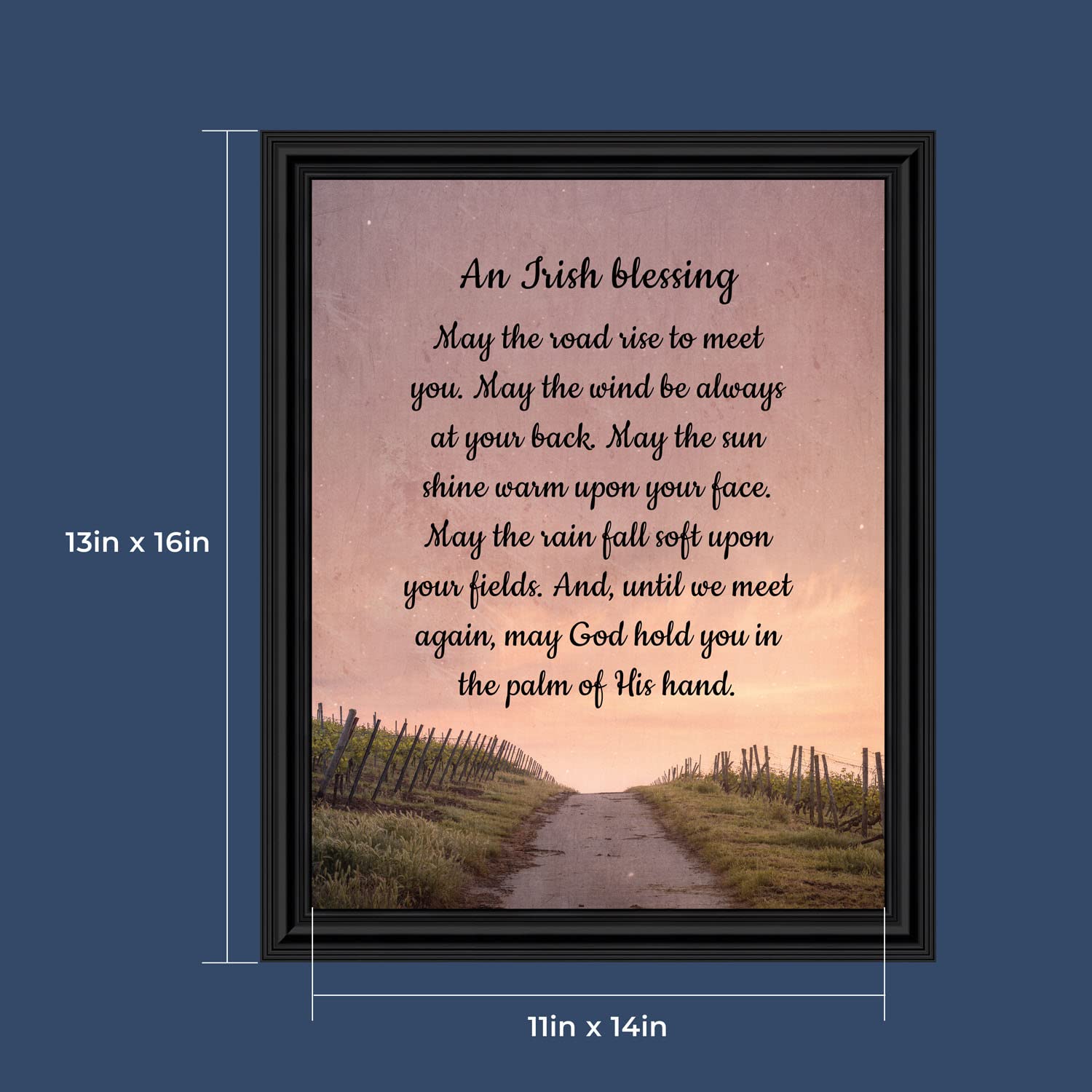Celtic Irish Blessing Wall Decor - May the Road Rise Up to Meet You Sign - Rustic Home Blessing Art for Housewarming Gifts - Perfect for Living Room, Bedroom or Entryway Decor