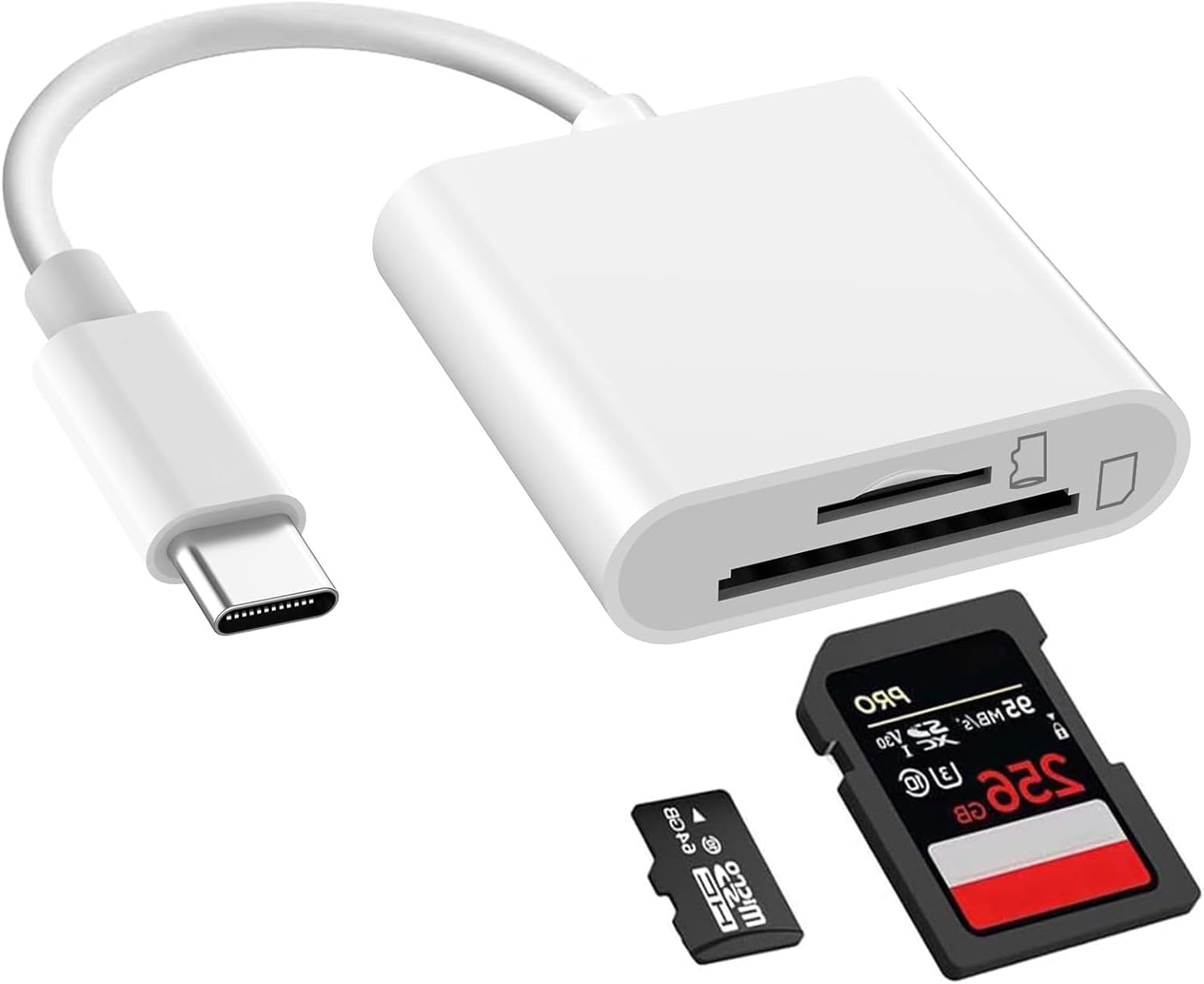 USB C SD TF Card Reader for iPhone 15/iPad/MacBook - Type C Memory Card Adapter Compatible with Samsung Android Devices - Plug & Play for Trail Cameras, Photography & File Transfer