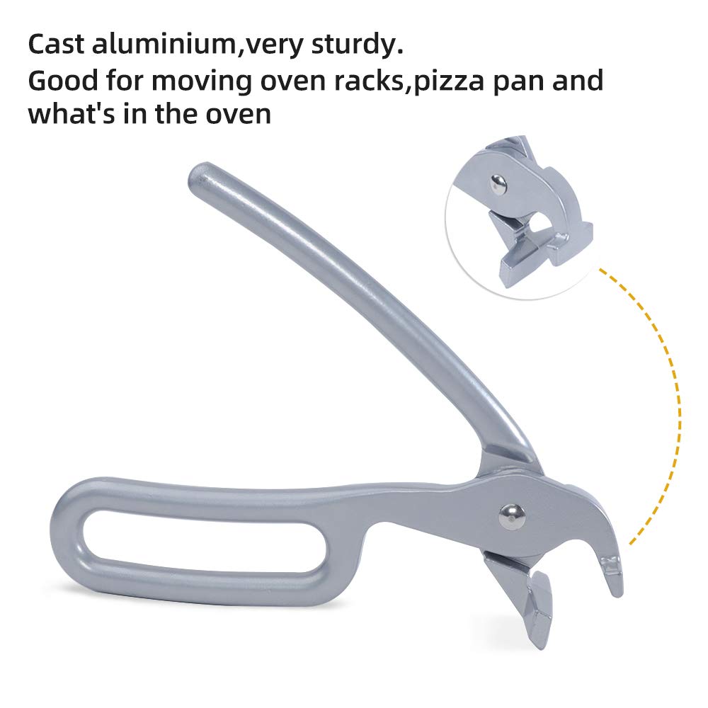 2 Pack Heavy Duty Cast Aluminum Pizza Pan Gripper Tongs - Safe for Deep Pizza Pans, Microwave, Air Fryer & Oven - Perfect for Baking, Serving & Handling Hot Dishes