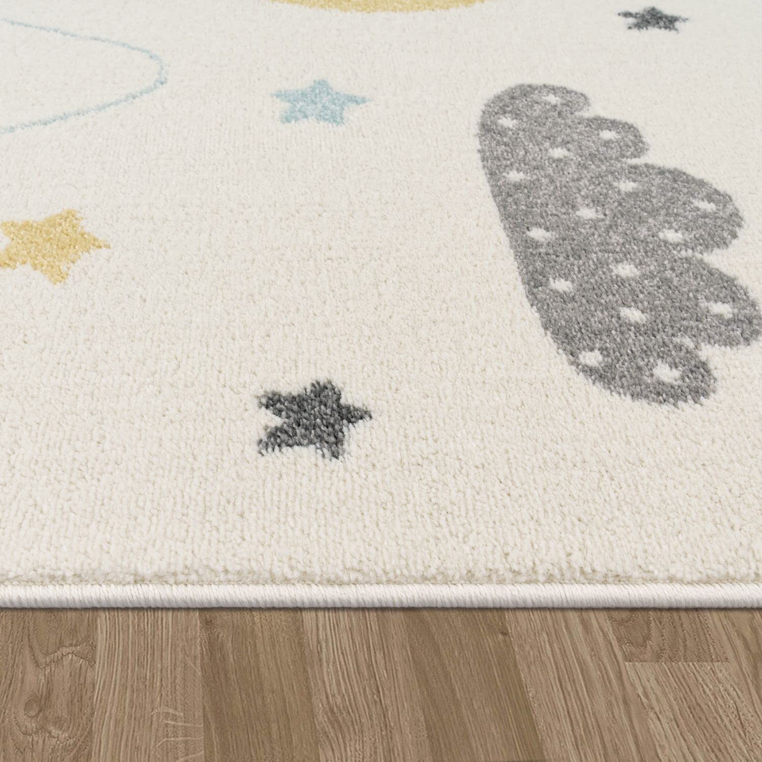 Paco Home Pastel Mountain & Star Moon Nursery Rug - 3'11