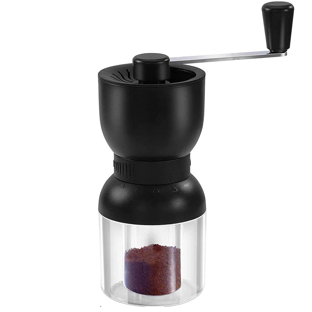 Premium Manual Coffee Grinder with Ceramic Burrs - Adjustable Coarseness, 2 Containers & Easy to Clean | Perfect for Home, Travel, Office & Camping | Fresh Ground Coffee for Espresso, French Press & Pour Over Brewing