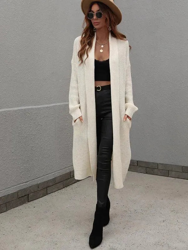 Cozy Knitted Loose Sweater Cardigan for Women - Soft Oversized Open Front Long Sleeve Pullover - Perfect for Fall, Winter & Casual Outings