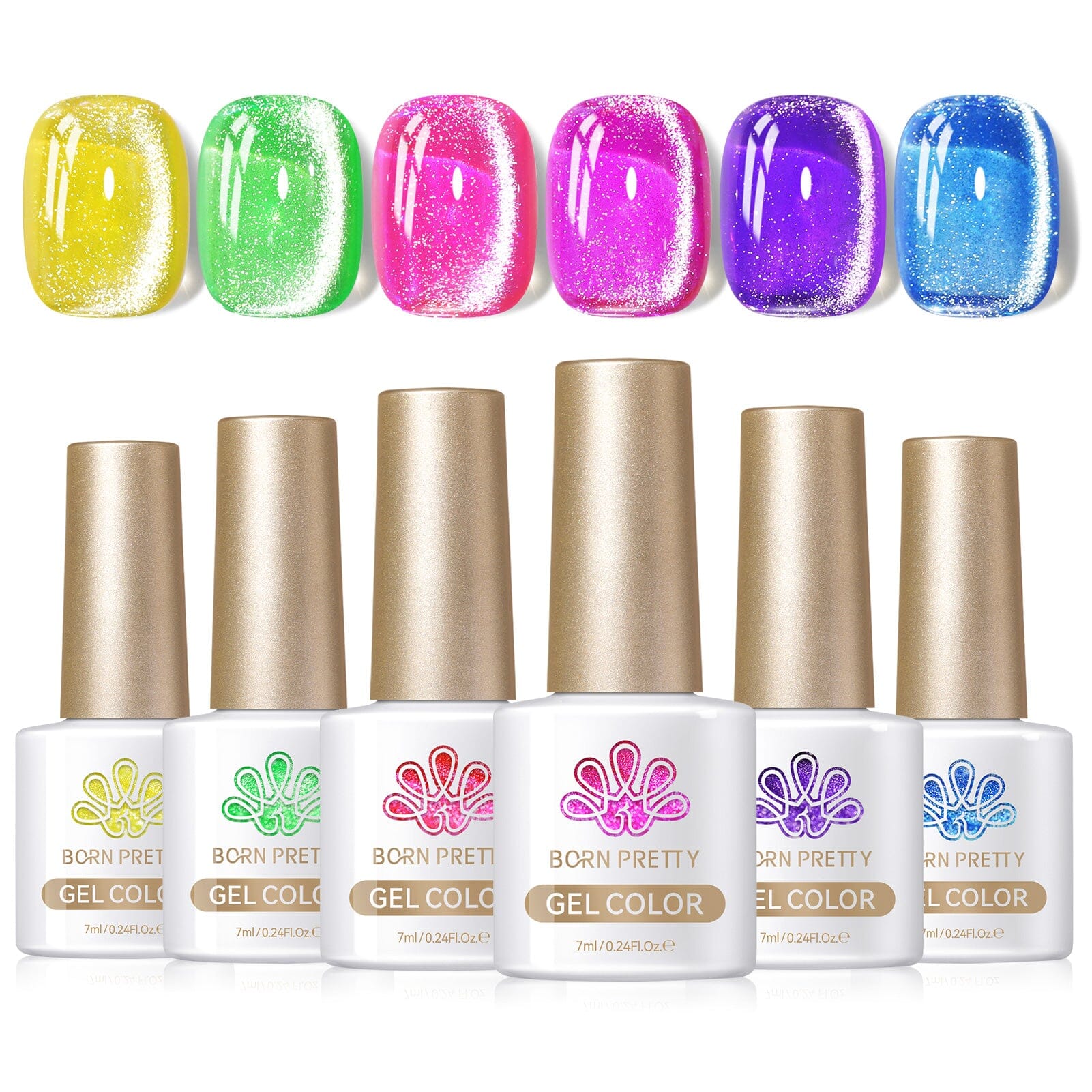 6 Colors Magnetic Cat Eye Gel Polish Set - 7ml Long Lasting Nail Polish Kit for Salon & Home Manicure - Perfect for Parties, Weddings & Special Occasions