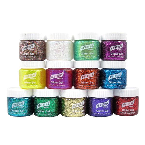 Graftobian Glitter Gel for Face & Body - 1oz Skin-Safe Cosmetic Glitter - Perfect for Halloween, Festivals, and DIY Makeup Looks