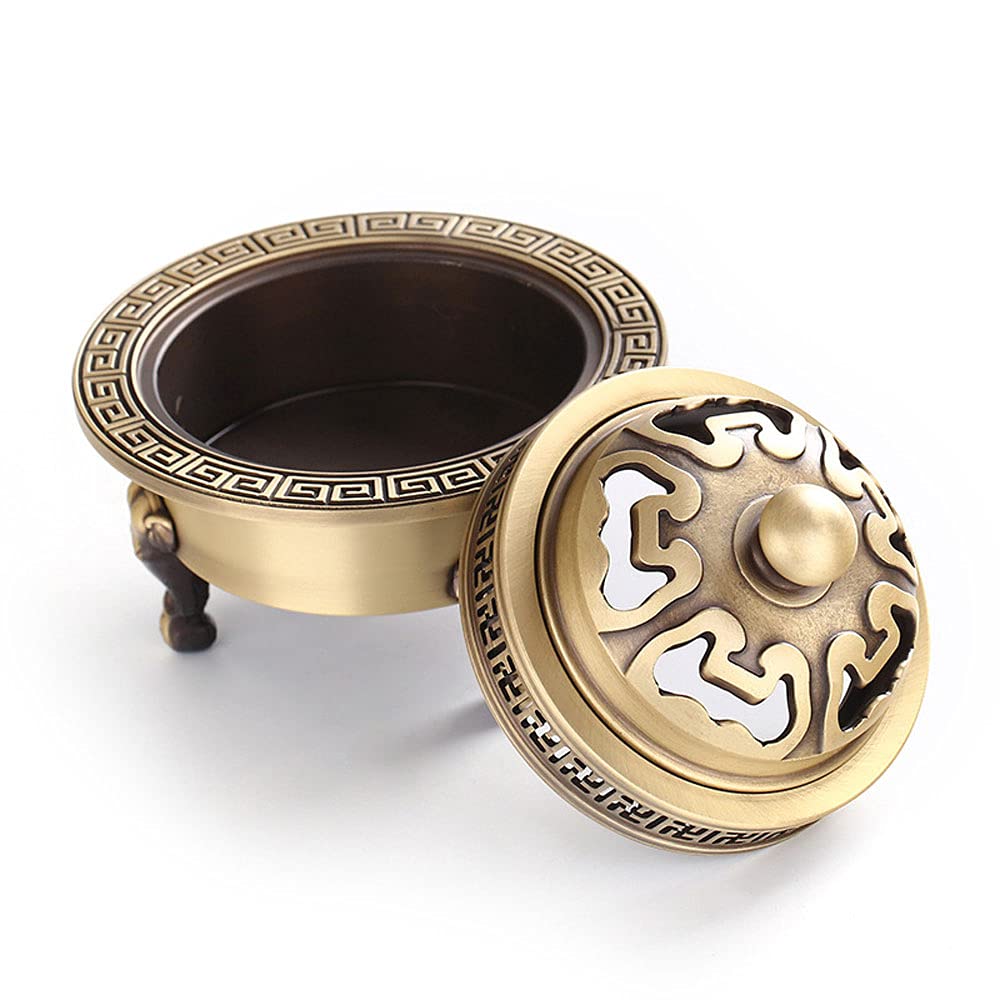 Premium Brass Incense Burner for Linear, Cone & Pan Incense Sticks - Elegant Home Decor for Meditation, Yoga & Aromatherapy
