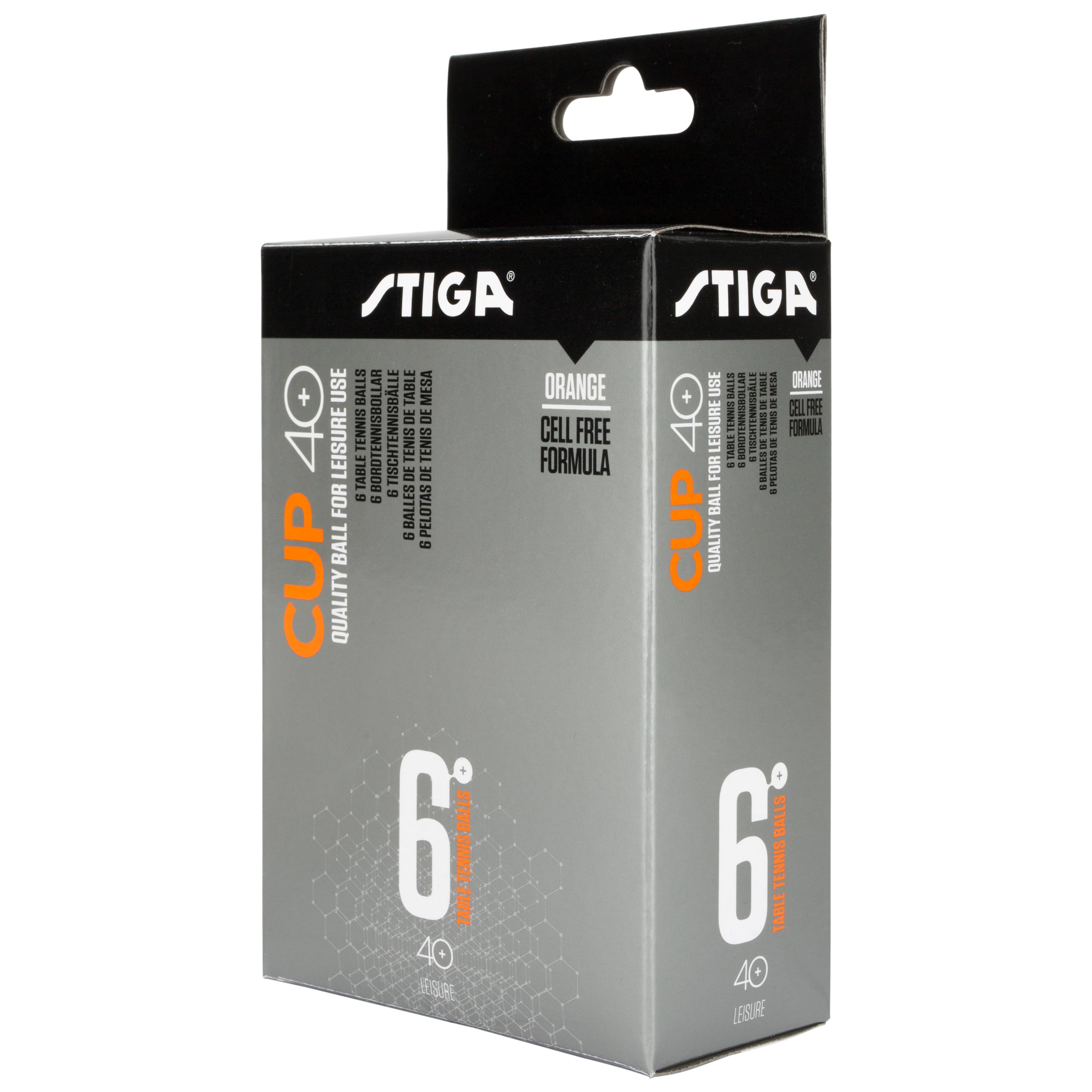 Premium Stiga Cup 40+ 6-Pack Orange Table Tennis Balls - Professional Tournament Grade Ping Pong Balls for Competitive Play & Training Sessions