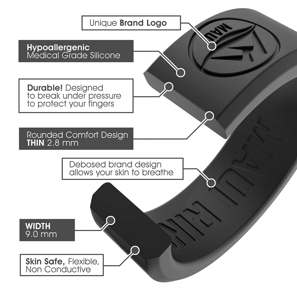 **Durable Silicone Wedding Rings for Men - Comfortable & Safe Solid Style Engagement Band - Gym, Sports, Workout & Active Lifestyle**