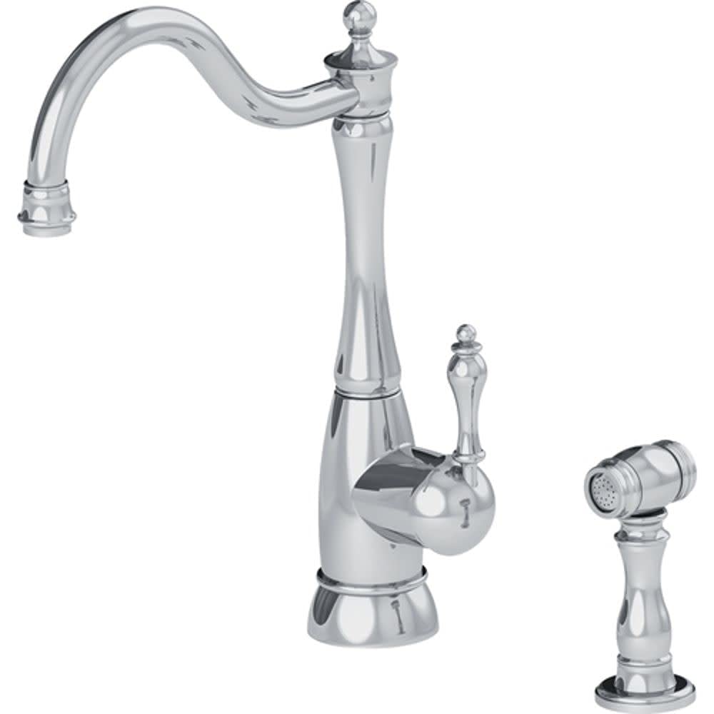 FRANKE Farmhouse Single Handle Kitchen Faucet with Side Spray - Modern Pull-Down Sink Faucet for Farmhouse & Rustic Kitchens (Brushed Nickel) - Perfect for Cooking, Washing Dishes & Food Prep
