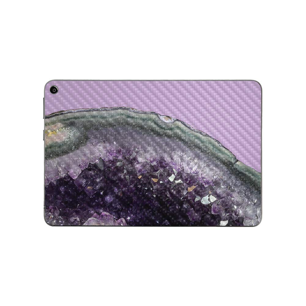 MightySkins Carbon Fiber Skin for Amazon Fire HD 8 (2020) - Amethyst Agate | Protective & Durable Textured Cover | Easy to Apply | Made in USA | Perfect for Home, Office & Travel Protection