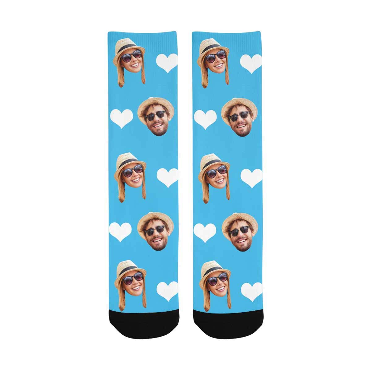 Custom Photo Pet Face Socks - Personalized Heart Print Crew Socks for Men & Women - Perfect Gift for Pet Lovers, Couples & Sock Enthusiasts (Great for Birthdays, Anniversaries & Valentine's Day)