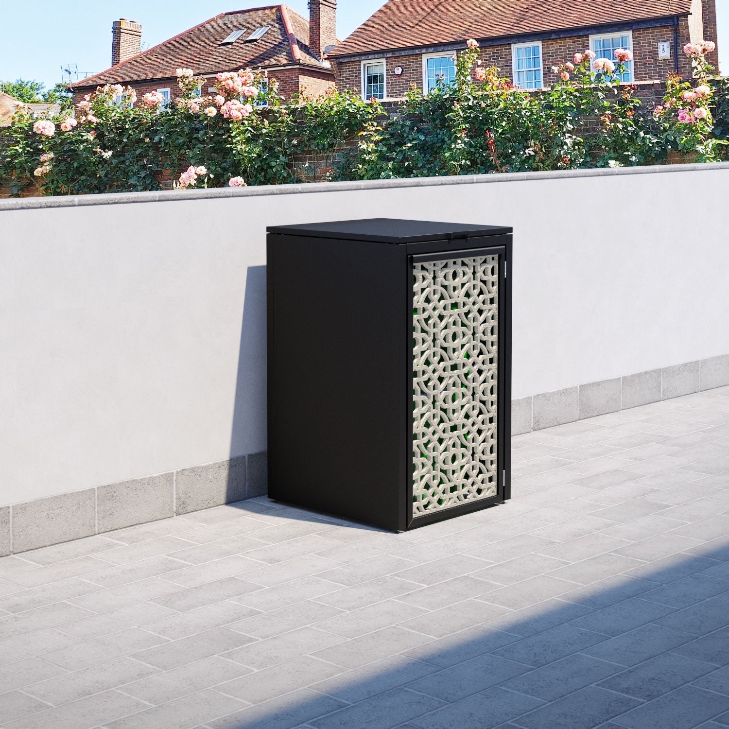 Black 1 Bin Storage Cabinet with Nabila Screen Door - Perfect for Home Organization, Bedroom Closet & Laundry Room Storage