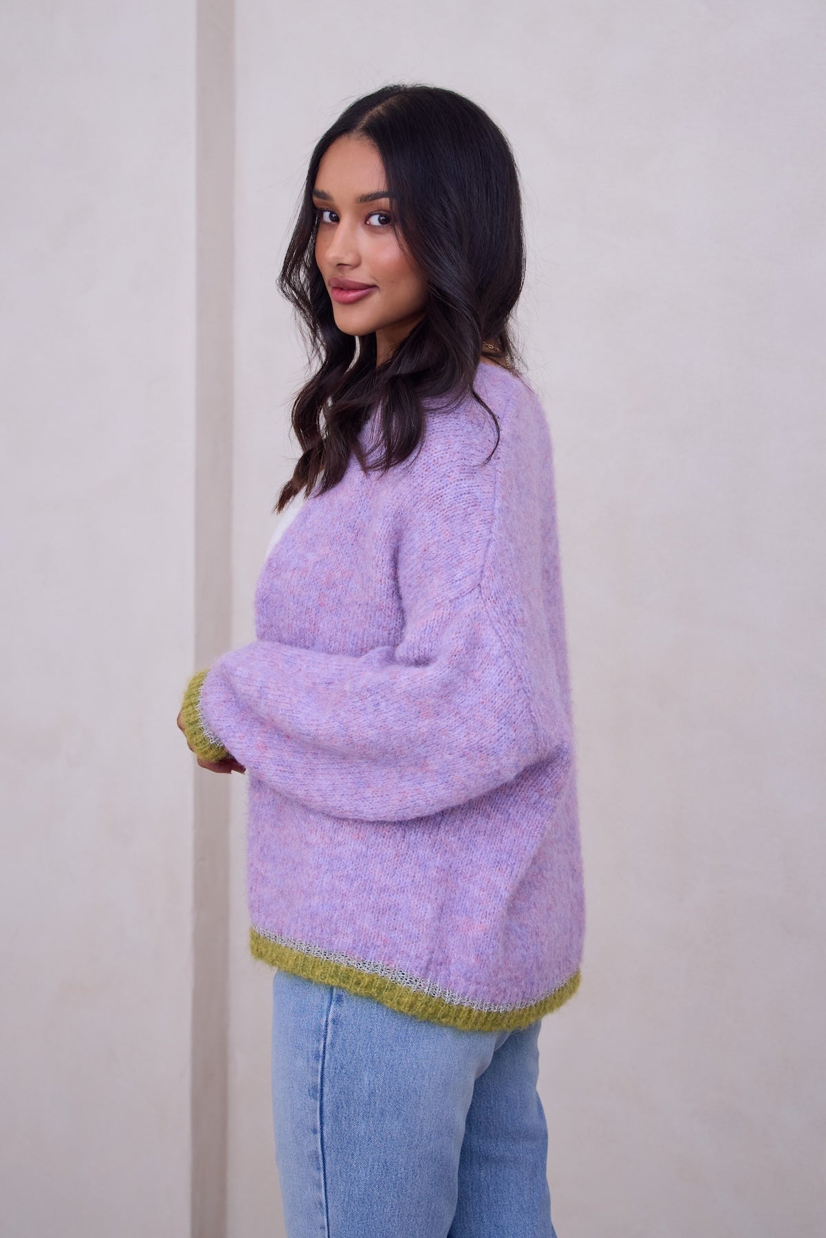 Soft Knit Mohair Cardigan Sweater for Women - Cozy Winter Pullover with Long Sleeves - Perfect for Casual Outfits, Office Wear & Date Nights