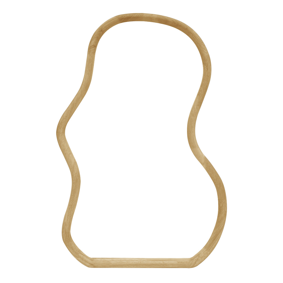 Florentina Oak Curve Wall Mirror 24x36 Inches - Elegant Oval Wooden Mirror for Living Room, Bedroom, Entryway - Home Decor & Interior Design Accent