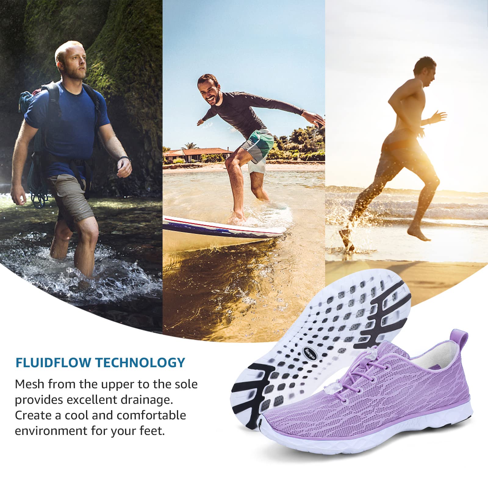 Racqua Unisex Breathable Mesh Water Shoes for Men & Women - Perfect for Swimming, Beach, Surfing, and Water Sports
