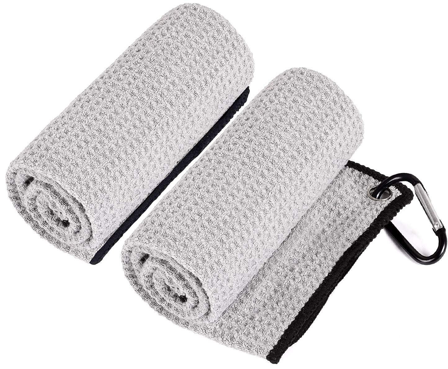 Premium Golf Towel with Clip & Cleaning Brush Set - Durable Microfiber Golf Club Cleaner for Men & Women - Perfect for Golf Bags, Course Play & Equipment Maintenance