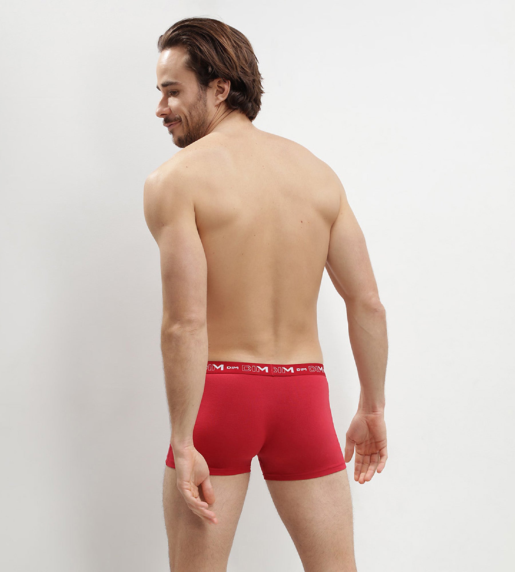 3 Pack Men's Denim Blue & Topaz Red Stretch Cotton Boxer Briefs - Soft, Breathable Underwear for Everyday Comfort & Active Lifestyles