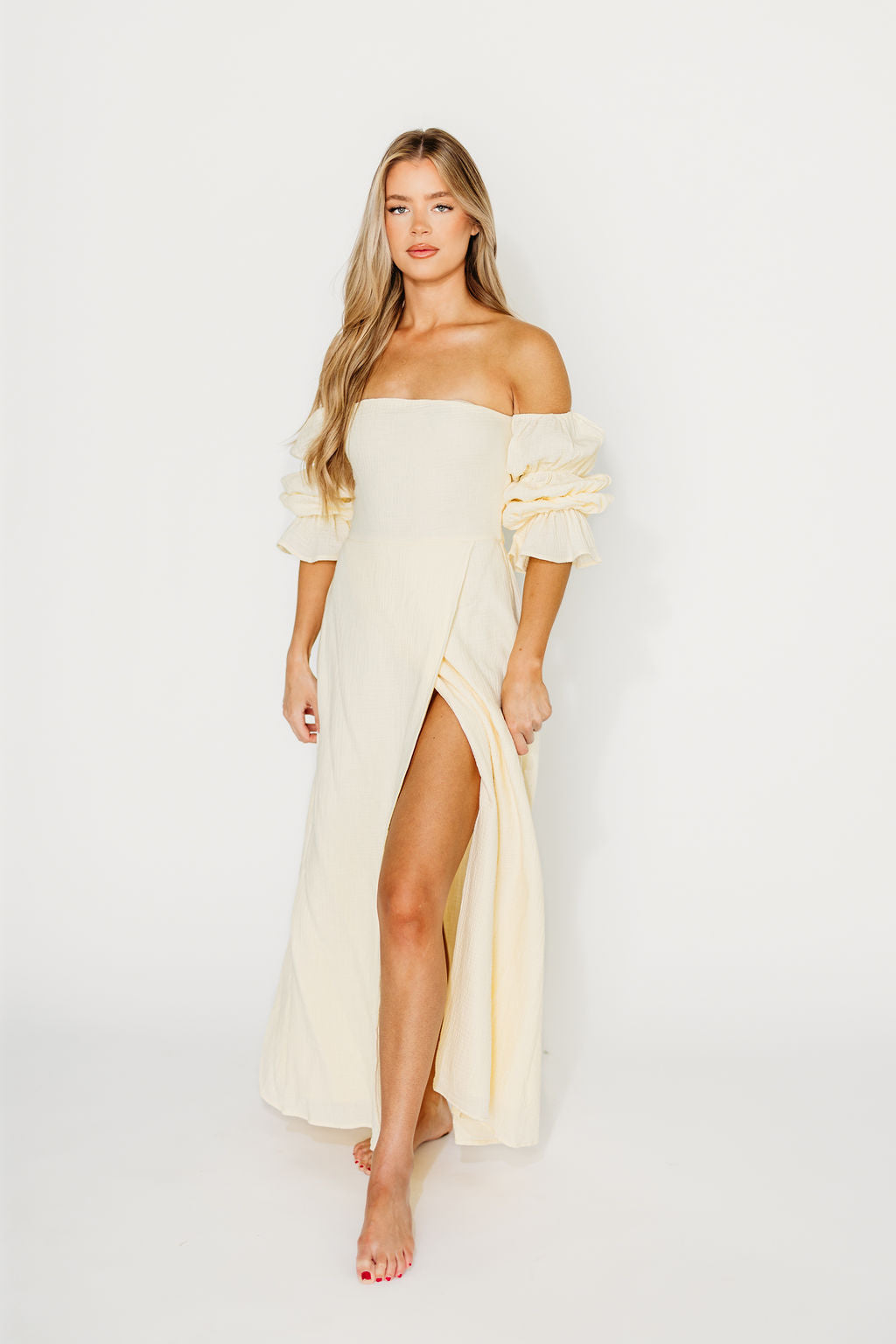 Haden Women's Maxi Dress in Cream - Flowy Long Summer Dress for Beach, Vacation & Casual Wear | Elegant & Comfortable