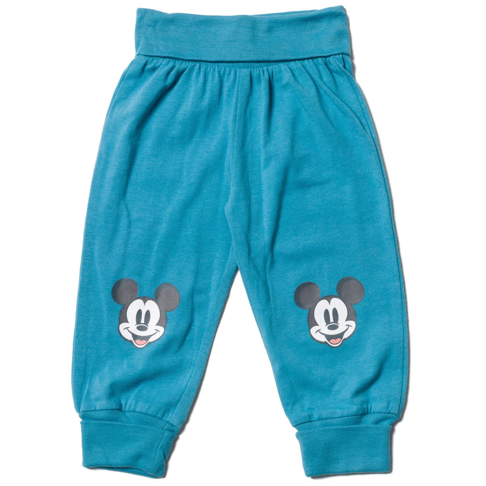 Disney Mickey Mouse Baby Boys 2-Pack Cotton Pants - Soft & Comfortable for Playtime, Daycare & Everyday Wear