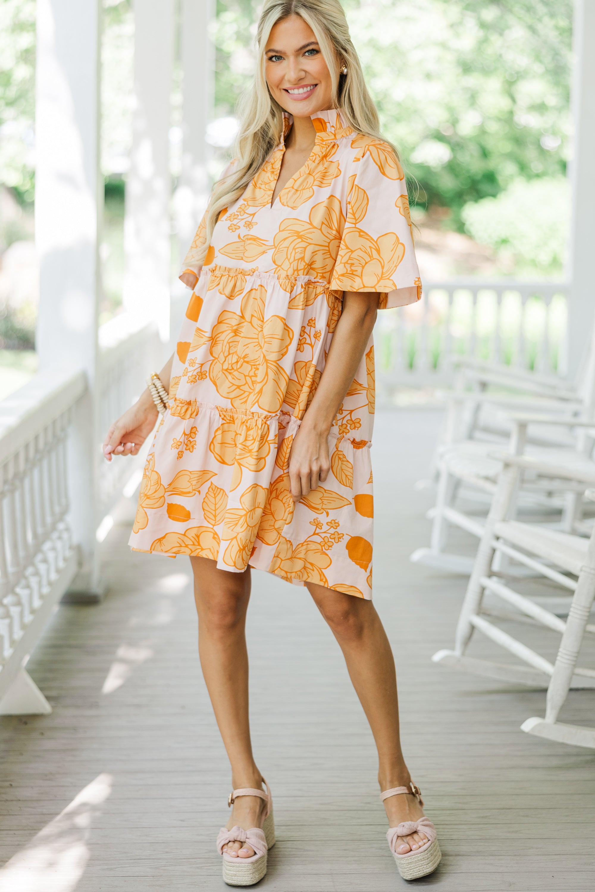 Mustard Yellow Floral Dress for Women - Elegant Summer Maxi Dress with Floral Print | Perfect for Beach Vacations, Weddings & Outdoor Parties