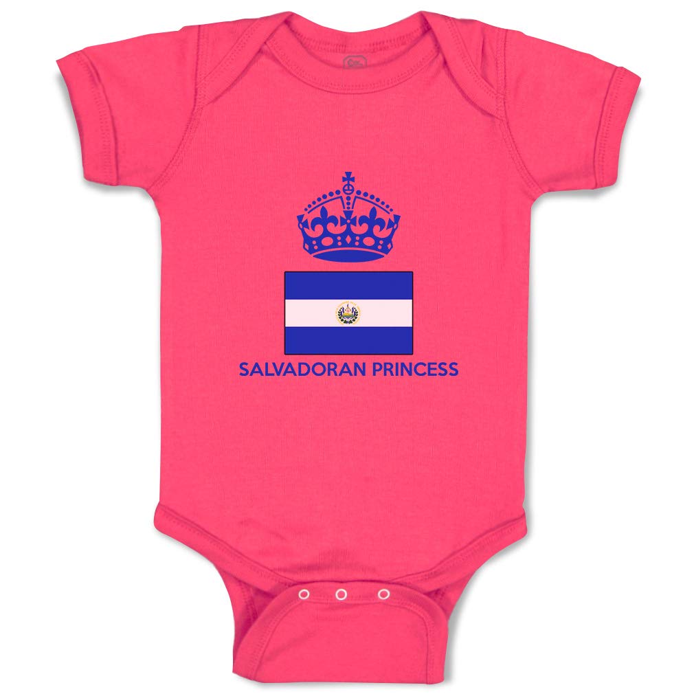 Custom Salvadoran Princess Crown Baby Bodysuit - Soft Cotton Onesie for Boys & Girls - Perfect for Birthdays, Christenings & Family Photos